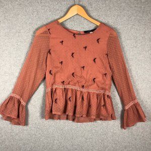 Women's Rust Peplum Top